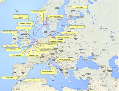 ferries in europe map